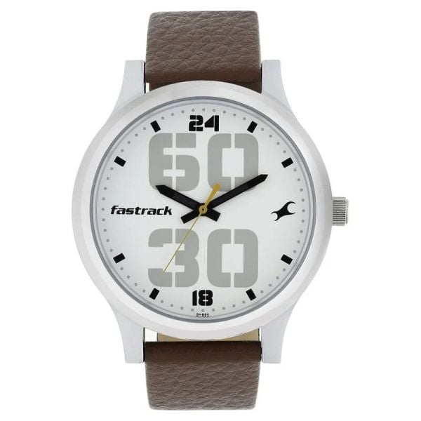 Fastrack Bold Analog Leather Strap Watch