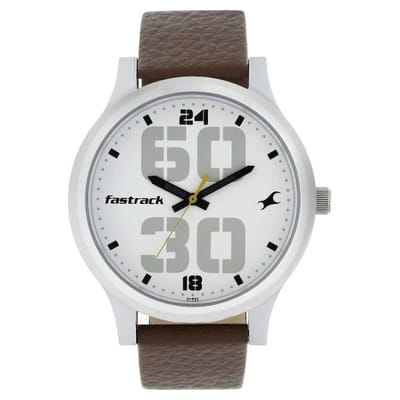 Fastrack Bold Analog Leather Strap Watch
